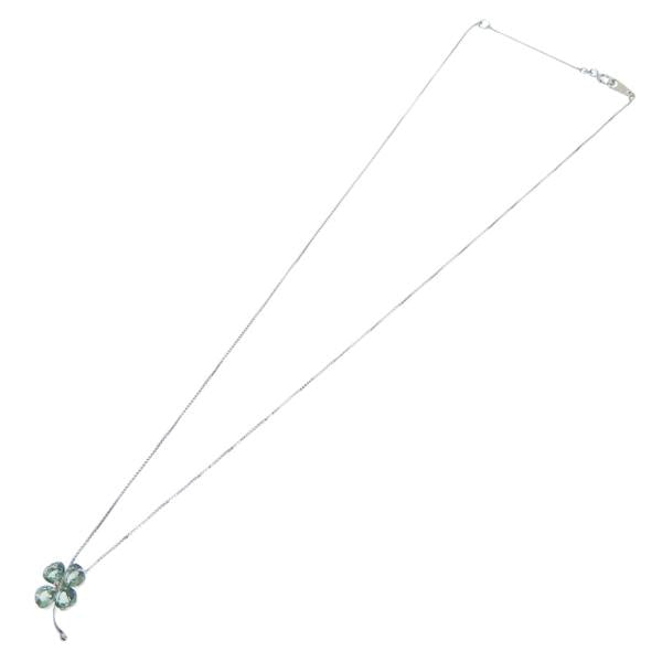 [LuxUness] 18k Gold Quartz Clover Pendant Necklace Metal Necklace in Excellent condition