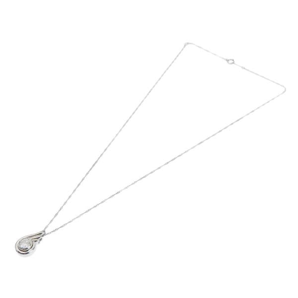 Pt850 Pt900 Platinum Necklace with Single Diamond 0.58ct, Women's Diamond Necklace Silver Ladies 【Used】