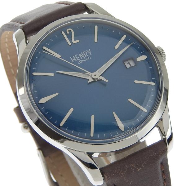 Henry London Knightsbridge Men's Quartz Watch with Date, Leather and Silver Stainless Steel in Great Condition