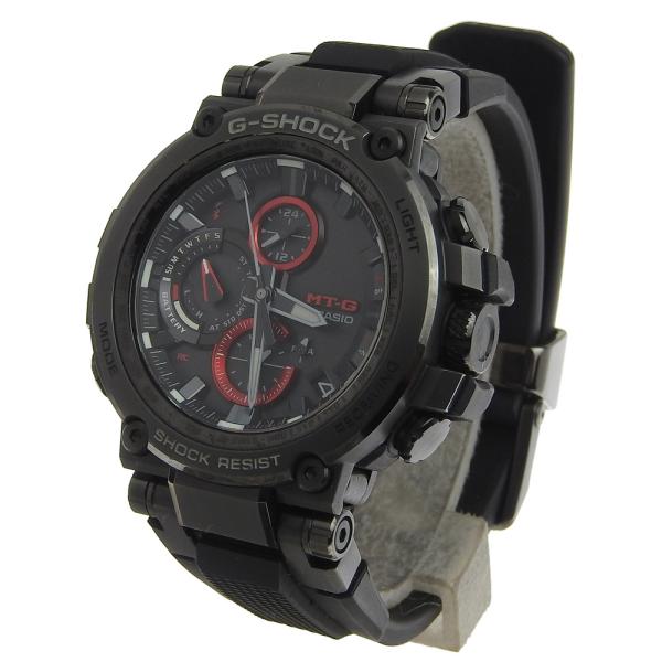 Casio Men's G-Shock MTG Radio Solar Black Wristwatch with Stainless Steel and Rubber  in Great Condition