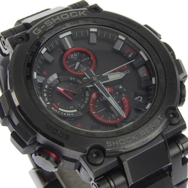 Casio Men's G-Shock MTG Radio Solar Black Wristwatch with Stainless Steel and Rubber  in Great Condition