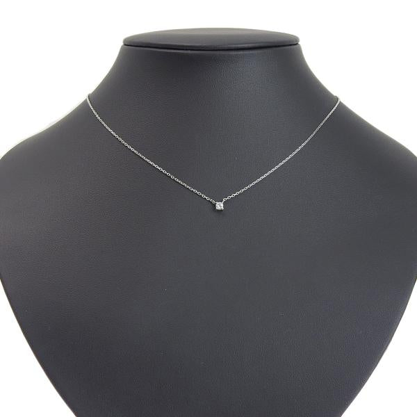 Elegant Platinum Pt850 Diamond Necklace, 0.12ct Simple Unbranded Style for Women, Pre-owned in Excellent Condition