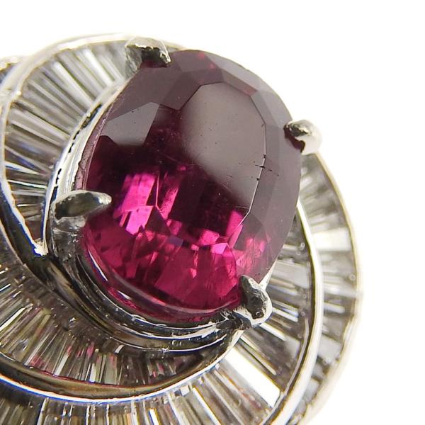 Pt900 Platinum Ring with 6.37ct Pink Tourmaline and 2.25ct Mere Diamond, Size 10 in Excellent Condition