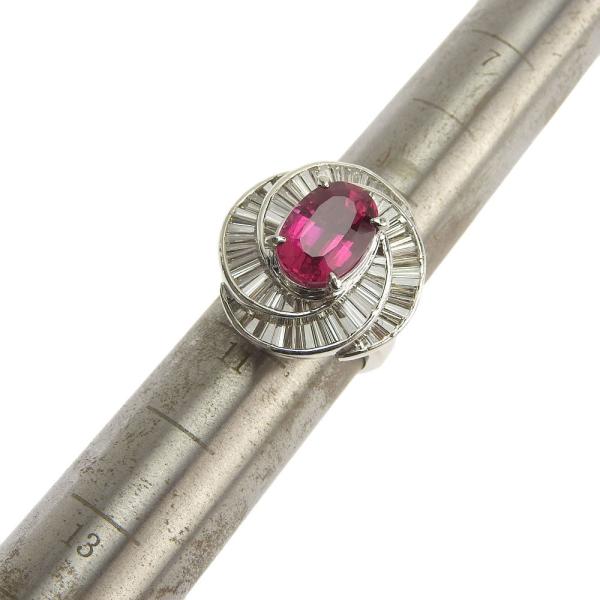 Pt900 Platinum Ring with 6.37ct Pink Tourmaline and 2.25ct Mere Diamond, Size 10 in Excellent Condition