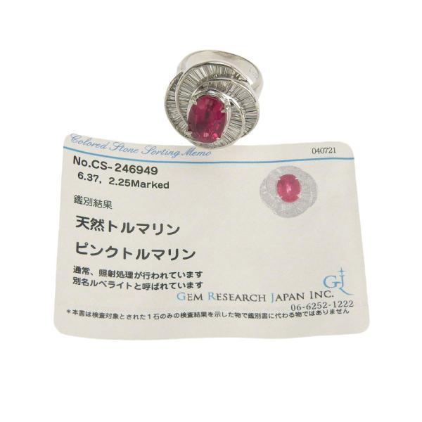 Pt900 Platinum Ring with 6.37ct Pink Tourmaline and 2.25ct Mere Diamond, Size 10 in Excellent Condition