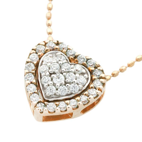 10k Gold Diamond Heart Pendant Necklace in Excellent Condition