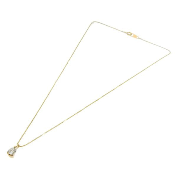 No-Brand Simple 0.547ct Single Diamond Necklace in K18 Yellow Gold