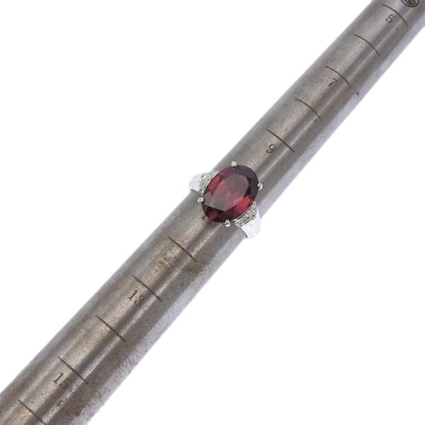 No Brand Ring with 5.99ct Rhodolite Garnet and 0.10ct Diamond in Pt900 Platinum, Size 10.5, Silver for Ladies (Pre-owned) in Excellent Condition