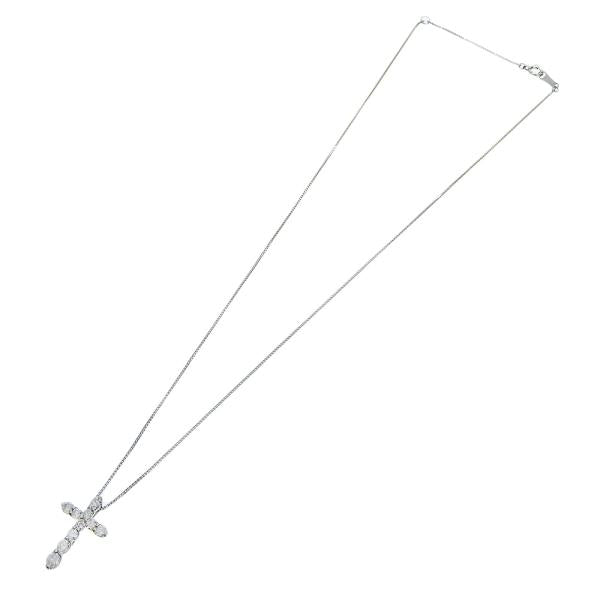 [LuxUness] Platinum Diamond Cross Pendant Necklace Metal Necklace in Excellent condition