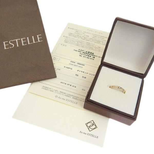 ESTELLE TIS K18 Pink Gold Ring with 1P Diamond in Excellent Condition