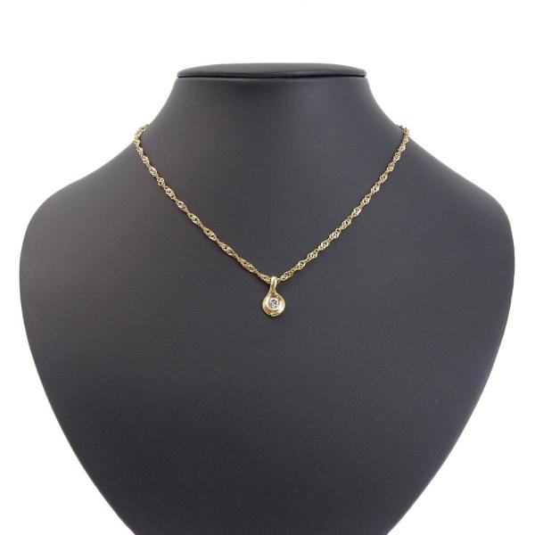 Simple Twist Unbranded Necklace with Single 0.27ct Diamond in K22YG & K18YG Gold for Women in Excellent Condition