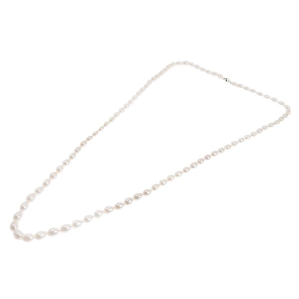 Long Pearl Sterling Silver 925 Necklace with White Freshwater Cultured Pearls for Ladies in Great Condition