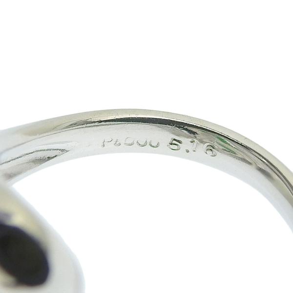 Pt900 Platinum Natural Jadeite and Diamond (0.10ct) Ring, Size 14, for Women