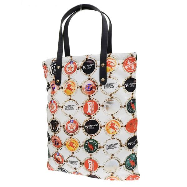 Burberry Bottle Cap Pattern Tote Bag Canvas Tote Bag 8022365 in Excellent condition