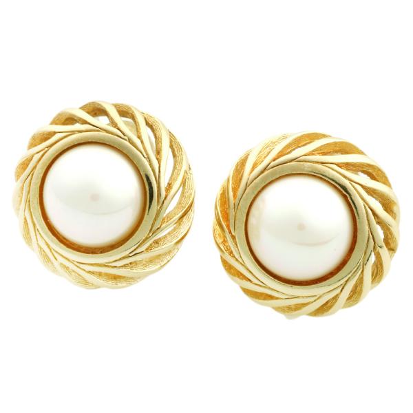 Dior Faux Pearl Earrings  Metal Earrings in Excellent condition