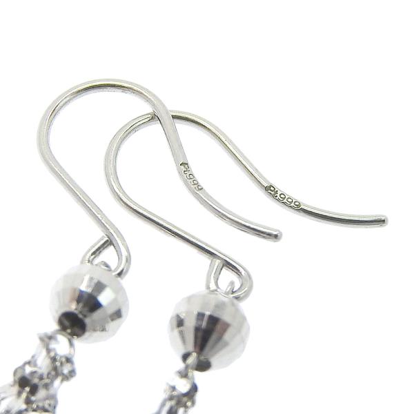 Platinum Dangle Hook Earrings in Great Condition