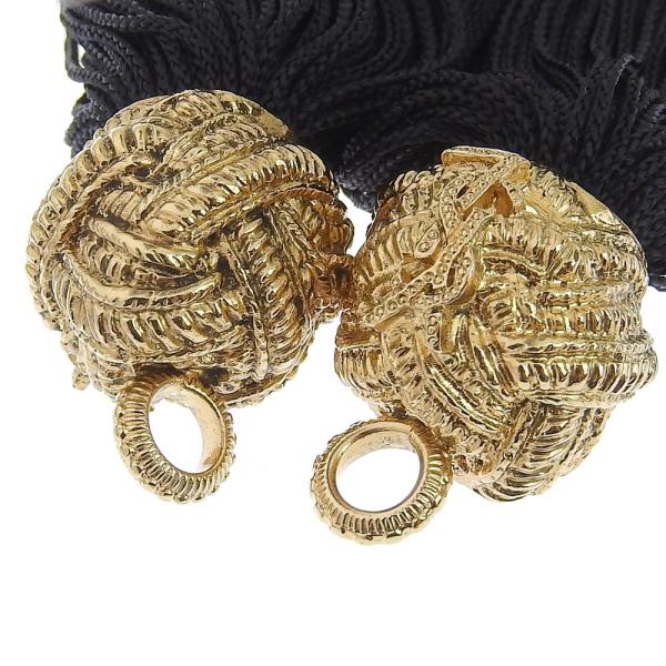 SAINT LAURENT PARIS Ladies' Long Tassel Earrings in Gold & Black in Excellent Condition