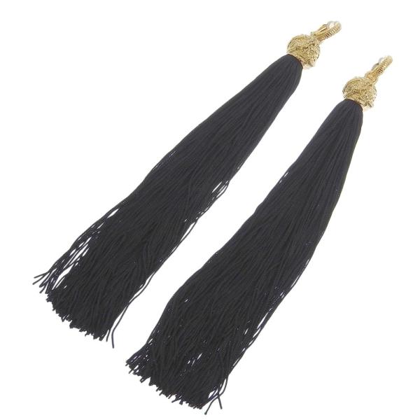 SAINT LAURENT PARIS Ladies' Long Tassel Earrings in Gold & Black in Excellent Condition