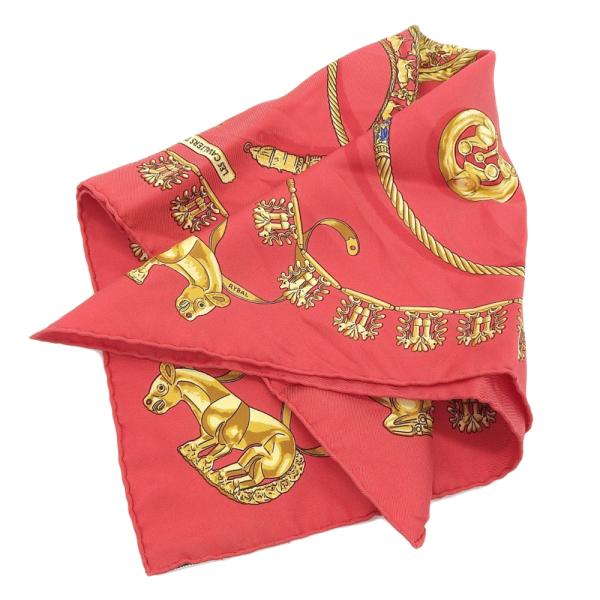 Hermes Carre 40 Les Cavaliers D'Or Silk Scarf Canvas Scarf in Excellent condition