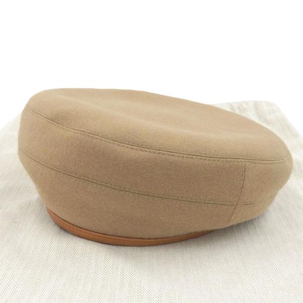 Hermes Cashmere & Leather Beret Hat Leather Hats in Good condition