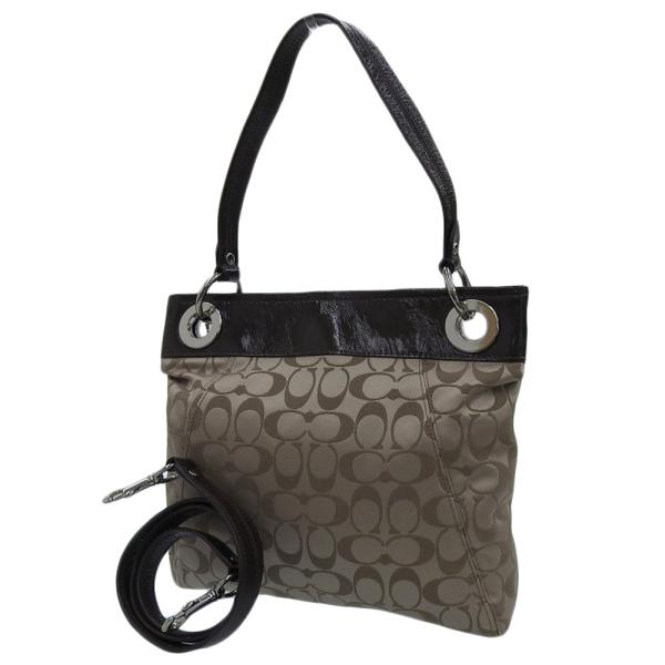 Coach Signature Ashley Handbag Canvas Handbag F17599 in Good condition