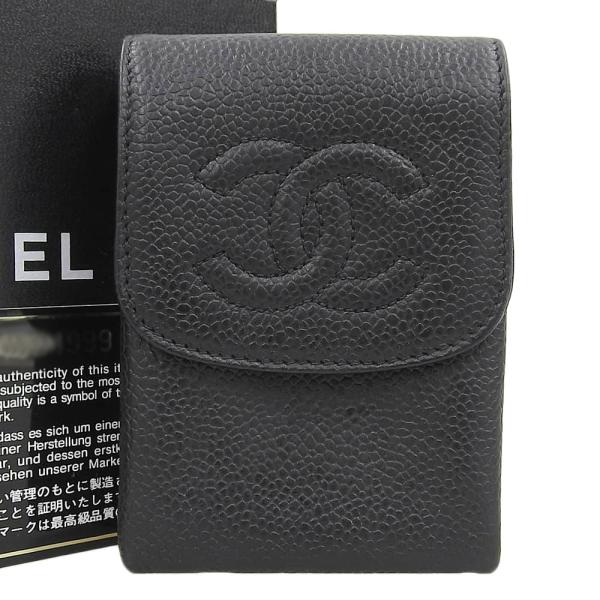 Chanel CC Caviar Cigarette Case Leather Other A13511 in Good condition