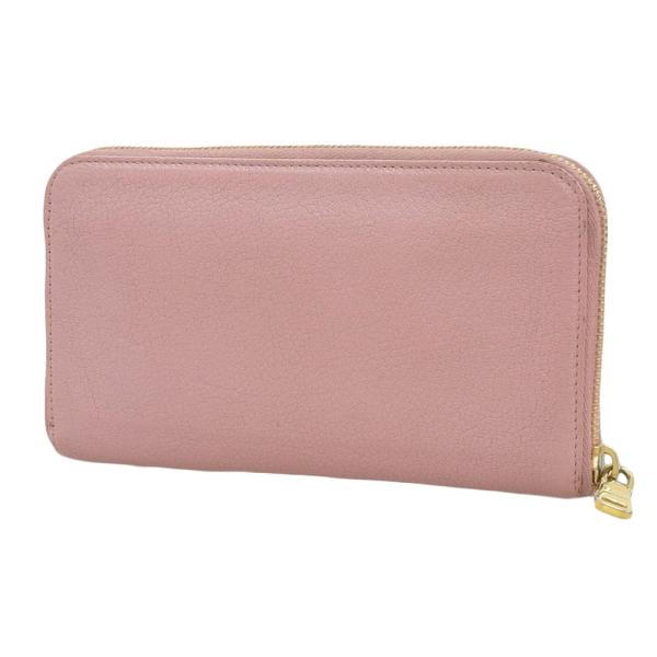 Leather Bow Zip Around Wallet