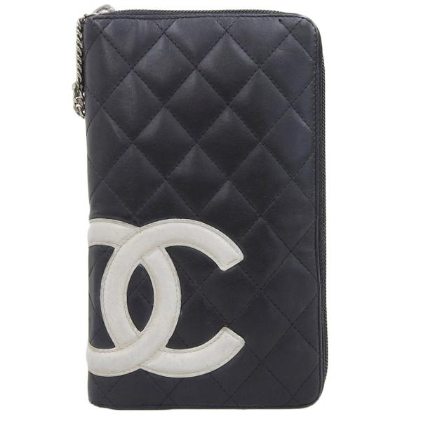 Chanel CC Cambon Zippy Wallet  Leather Long Wallet A48860 18番台 in Good condition