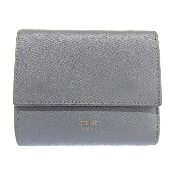 Celine Leather Trifold Wallet  Leather Short Wallet in Good condition