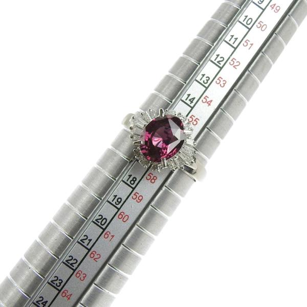 Platinum Diamond Garnet Ring in Excellent Condition