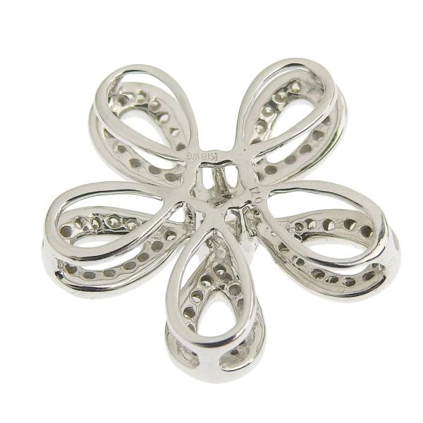 0.71ct Diamond Flower Pendant, No-Brand, K18 White Gold Material, Ladies' Silver Jewelry (Used) in Excellent Condition