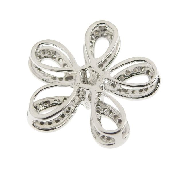 0.71ct Diamond Flower Pendant, No-Brand, K18 White Gold Material, Ladies' Silver Jewelry (Used) in Excellent Condition