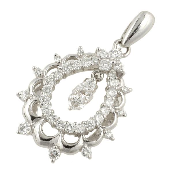 Platinum Pt900 Pendant Top with 1.00ct Melee Diamonds for Women  in Excellent Condition