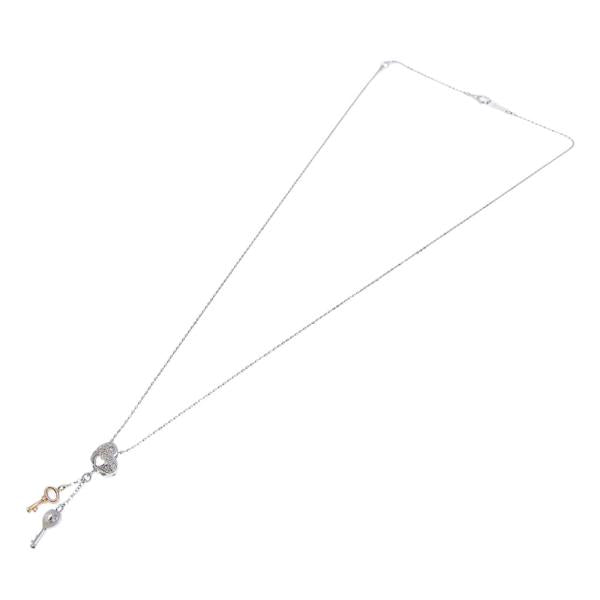K18WG K18YG Diamond Heart Key Necklace, No Brand, Silver Women's - Preloved