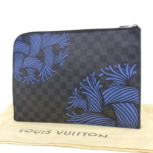 Louis Vuitton Damier Graphite Pochette Jour GM  Canvas Clutch Bag N41685 in Good condition