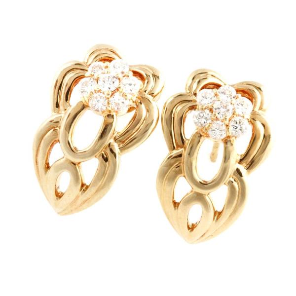 No Brand Earrings with Melee Diamonds in K18YG Gold for Ladies (Pre-owned) in Excellent Condition