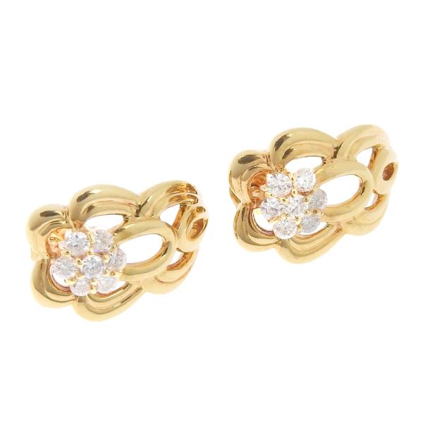 No Brand Earrings with Melee Diamonds in K18YG Gold for Ladies (Pre-owned) in Excellent Condition