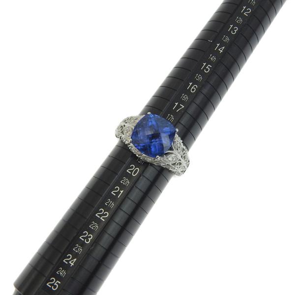 Tanzanite 7.70ct, Accented with 0.53ct Diamonds, Ring Size 19 for Men, Silver-toned, Pre-owned  in Excellent Condition