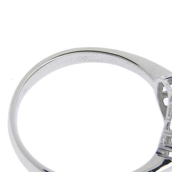 Floral Design Diamond Ring, 1.00ct Melee Diamonds in Platinum Pt900, Size 14, in Silver for Women in Excellent Condition