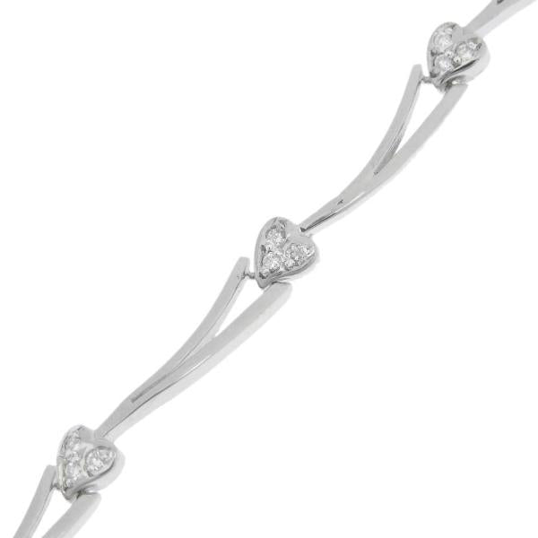 14k Gold Diamond Heart Bracelet in Excellent Condition