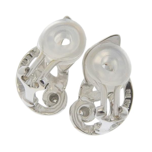 Munetaka Tamura Bunny Diamond Earrings, K18WG, Pave Diamond 0.03ct×2, Silver, For Women, Pre-owned