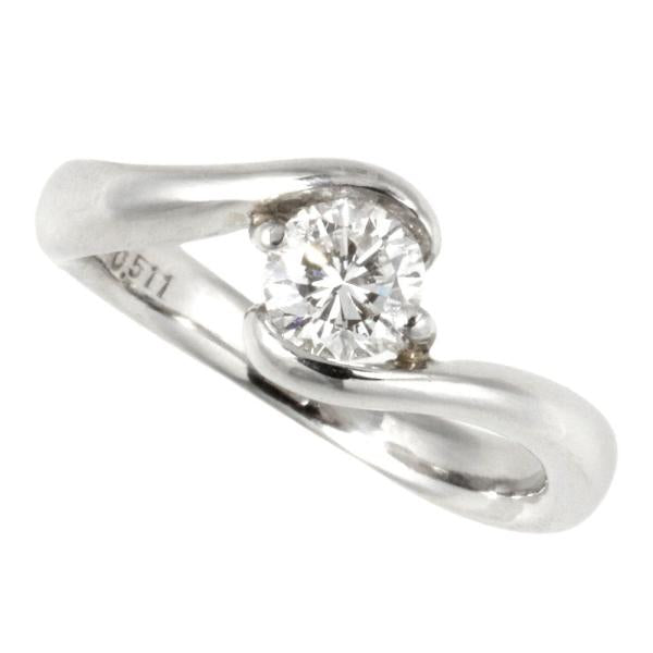 Single Diamond (0.511ct) Ring in Platinum Pt900, Silver, Women's Size 8.5 [Pre-Owned] in Excellent Condition