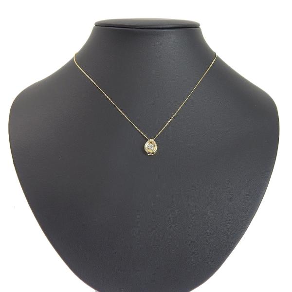 Simple K18YG Necklace with Single 0.32ct Diamond, Women's, No Brand in Excellent Condition