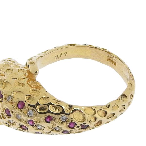 18k Gold Panther Ring in Excellent Condition