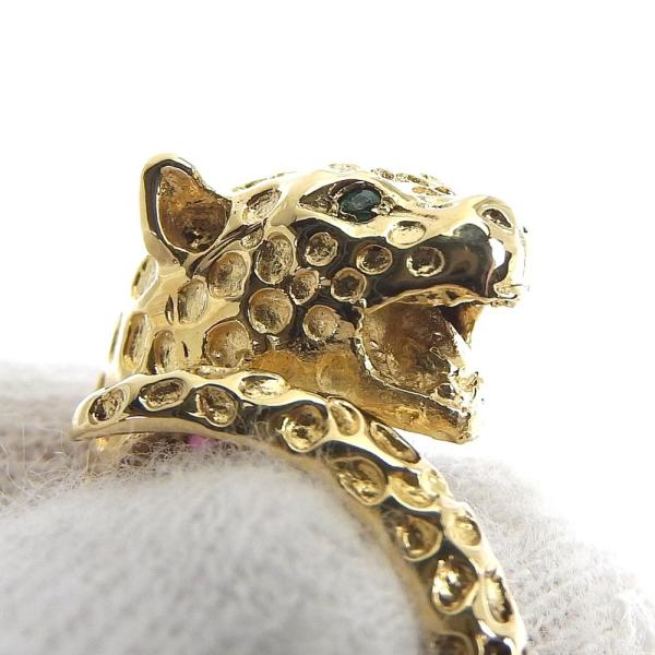 18k Gold Panther Ring in Excellent Condition