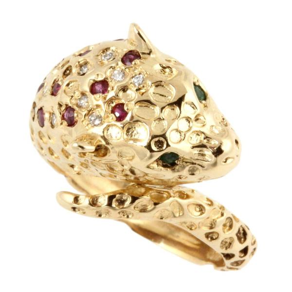 18k Gold Panther Ring in Excellent Condition