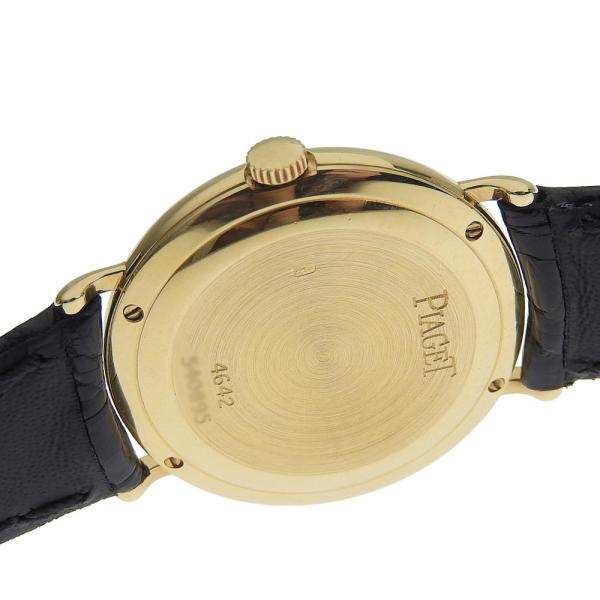 PIAGET Ladies' Manual Watch with 8-point Diamond, 21.8g, K18 Yellow Gold/Leather, Gold in Excellent Condition