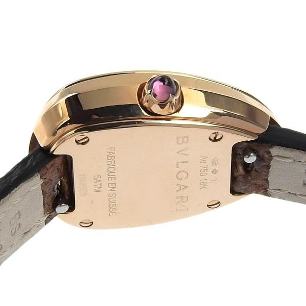 BVLGARI 'Serpenti Bezel Diamond' Ladies Watch in Brown Leather & K18 Pink Gold in Excellent Condition