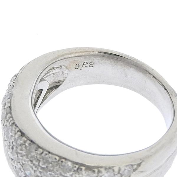Platinum Pt900 Ladies Ring with 0.68ct Pave-set Diamonds, Size 11.5