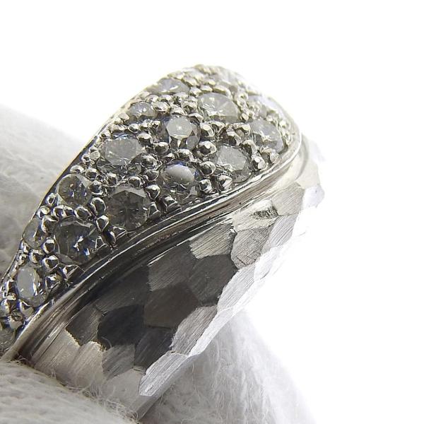 Platinum Pt900 Ladies Ring with 0.68ct Pave-set Diamonds, Size 11.5 in Excellent Condition